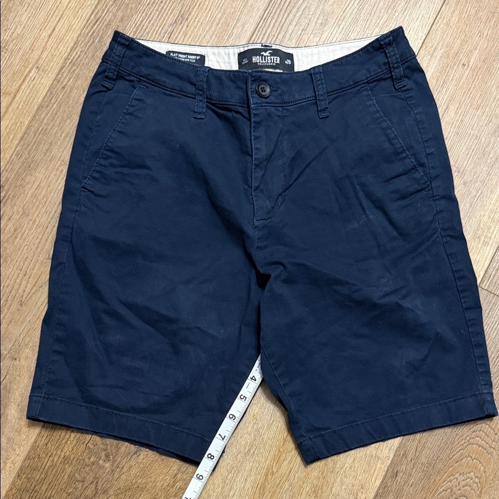 Hollister Men's Dark Navy Flat-Front Chino Shorts